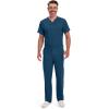 imageDickies Scrub Pant for Men Natural Rise Drawstring Bottoms with 6 Pockets and Back Elastic Waistband  DK015Caribbean Blue