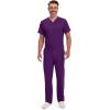 imageDickies Scrub Pant for Men Natural Rise Drawstring Bottoms with 6 Pockets and Back Elastic Waistband  DK015Eggplant