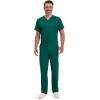 imageDickies Scrub Pant for Men Natural Rise Drawstring Bottoms with 6 Pockets and Back Elastic Waistband  DK015Hunter Green