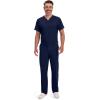 imageDickies Scrub Pant for Men Natural Rise Drawstring Bottoms with 6 Pockets and Back Elastic Waistband  DK015Navy