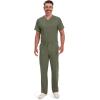 imageDickies Scrub Pant for Men Natural Rise Drawstring Bottoms with 6 Pockets and Back Elastic Waistband  DK015Olive