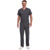 imageDickies Scrub Pant for Men Natural Rise Drawstring Bottoms with 6 Pockets and Back Elastic Waistband  DK015Pewter