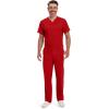 imageDickies Scrub Pant for Men Natural Rise Drawstring Bottoms with 6 Pockets and Back Elastic Waistband  DK015Red