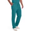 imageDickies Scrub Pant for Men Natural Rise Drawstring Bottoms with 6 Pockets and Back Elastic Waistband  DK015Teal Blue