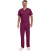 imageDickies Scrub Pant for Men Natural Rise Drawstring Bottoms with 6 Pockets and Back Elastic Waistband  DK015Wine