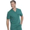 imageDickies Scrub Top for Men with Zip Chest Pocket Rib Knit ID Badge at 2Way Stretch Durable ampamp Breathable Fabric  DK865Hunter Green