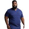 imageDickies Scrub Top for Men with Zip Chest Pocket Rib Knit ID Badge at 2Way Stretch Durable ampamp Breathable Fabric  DK865Navy