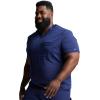 imageDickies Scrub Top for Men with Zip Chest Pocket Rib Knit ID Badge at 2Way Stretch Durable ampamp Breathable Fabric  DK865Navy