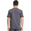imageDickies Scrub Top for Men with Zip Chest Pocket Rib Knit ID Badge at 2Way Stretch Durable ampamp Breathable Fabric  DK865Pewter