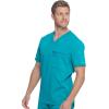imageDickies Scrub Top for Men with Zip Chest Pocket Rib Knit ID Badge at 2Way Stretch Durable ampamp Breathable Fabric  DK865Teal Blue