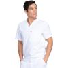 imageDickies Scrub Top for Men with Zip Chest Pocket Rib Knit ID Badge at 2Way Stretch Durable ampamp Breathable Fabric  DK865White
