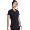 imageDickies VNeck Scrub Top with 5 Pockets Shirttail Hem and BiStretch Technology DK875Black