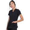 imageDickies VNeck Scrub Top with 5 Pockets Shirttail Hem and BiStretch Technology DK875Black