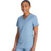 imageDickies VNeck Scrub Top with 5 Pockets Shirttail Hem and BiStretch Technology DK875Blue Jean