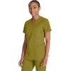 imageDickies VNeck Scrub Top with 5 Pockets Shirttail Hem and BiStretch Technology DK875Bronze Mist