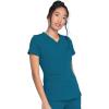imageDickies VNeck Scrub Top with 5 Pockets Shirttail Hem and BiStretch Technology DK875Caribbean Blue