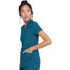 imageDickies VNeck Scrub Top with 5 Pockets Shirttail Hem and BiStretch Technology DK875Caribbean Blue
