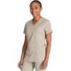 imageDickies VNeck Scrub Top with 5 Pockets Shirttail Hem and BiStretch Technology DK875Heather Blonde Wood
