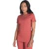 imageDickies VNeck Scrub Top with 5 Pockets Shirttail Hem and BiStretch Technology DK875Heather Clay