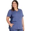 imageDickies VNeck Scrub Top with 5 Pockets Shirttail Hem and BiStretch Technology DK875Heather Navy