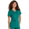 imageDickies VNeck Scrub Top with 5 Pockets Shirttail Hem and BiStretch Technology DK875Hunter Green