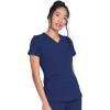 imageDickies VNeck Scrub Top with 5 Pockets Shirttail Hem and BiStretch Technology DK875Navy