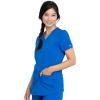 imageDickies VNeck Scrub Top with 5 Pockets Shirttail Hem and BiStretch Technology DK875Royal