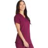 imageDickies VNeck Scrub Top with 5 Pockets Shirttail Hem and BiStretch Technology DK875Wine