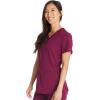 imageDickies VNeck Scrub Top with 5 Pockets Shirttail Hem and BiStretch Technology DK875Wine