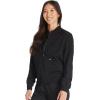 imageDickies Women Scrub Jacket Zip Front WarmUp Rib Knit Collar with 2 Welt Pocket DK365Black