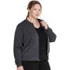 imageDickies Women Scrub Jacket Zip Front WarmUp Rib Knit Collar with 2 Welt Pocket DK365Pewter