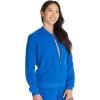 imageDickies Women Scrub Jacket Zip Front WarmUp Rib Knit Collar with 2 Welt Pocket DK365Royal
