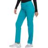 imageDickies Women Scrub Pullon Pant Mid Rise Tapered Leg Bottoms with 6 Pockets ampamp RibKnit Waistband DK135Teal Blue