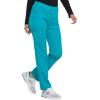 imageDickies Women Scrub Pullon Pant Mid Rise Tapered Leg Bottoms with 6 Pockets ampamp RibKnit Waistband DK135Teal Blue