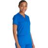 imageDickies Women Scrub Top VNeck with with Rib Knit Panels 2 Pockets and Bungee Loop DK870Royal