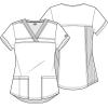 imageDickies Women Scrub Top VNeck with with Rib Knit Panels 2 Pockets and Bungee Loop DK870Wine