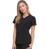 imageDickies Womens Scrub Top VNeck Top with 2 Pockets Moisture Wicking and 360 Stretch Fabric  DK615Black