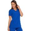 imageDickies Womens Scrub Top VNeck Top with 2 Pockets Moisture Wicking and 360 Stretch Fabric  DK615Galaxy Blue