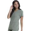 imageDickies Womens Scrub Top VNeck Top with 2 Pockets Moisture Wicking and 360 Stretch Fabric  DK615Olive