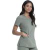 imageDickies Womens Scrub Top VNeck Top with 2 Pockets Moisture Wicking and 360 Stretch Fabric  DK615Olive