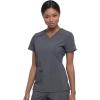 imageDickies Womens Scrub Top VNeck Top with 2 Pockets Moisture Wicking and 360 Stretch Fabric  DK615Pewter