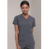 imageDickies Womens Scrub Top VNeck Top with 2 Pockets Moisture Wicking and 360 Stretch Fabric  DK615Pewter
