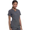 imageDickies Womens Scrub Top VNeck Top with 2 Pockets Moisture Wicking and 360 Stretch Fabric  DK615Pewter