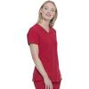 imageDickies Womens Scrub Top VNeck Top with 2 Pockets Moisture Wicking and 360 Stretch Fabric  DK615Red