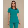 imageDickies Womens Scrub Top VNeck Top with 2 Pockets Moisture Wicking and 360 Stretch Fabric  DK615Teal Blue