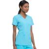 imageDickies Womens Scrub Top VNeck Top with 2 Pockets Moisture Wicking and 360 Stretch Fabric  DK615Turquoise
