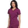 imageDickies Womens Scrub Top VNeck Top with 2 Pockets Moisture Wicking and 360 Stretch Fabric  DK615Wine