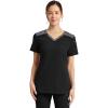 imageDickies Dynamix Womens Tops AthleticInspired Mlange VNeck Scrub Top with FourWay Stretch and Moisture Wicking DK740Black