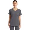 imageDickies Dynamix Womens Tops AthleticInspired Mlange VNeck Scrub Top with FourWay Stretch and Moisture Wicking DK740Pewter