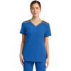 imageDickies Dynamix Womens Tops AthleticInspired Mlange VNeck Scrub Top with FourWay Stretch and Moisture Wicking DK740Royal